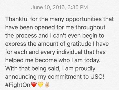 Andrew Vorhees USC statement