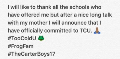 Dennis Collins TCU statement